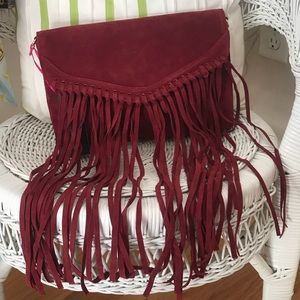 Maroon Fringe Crossbody purse